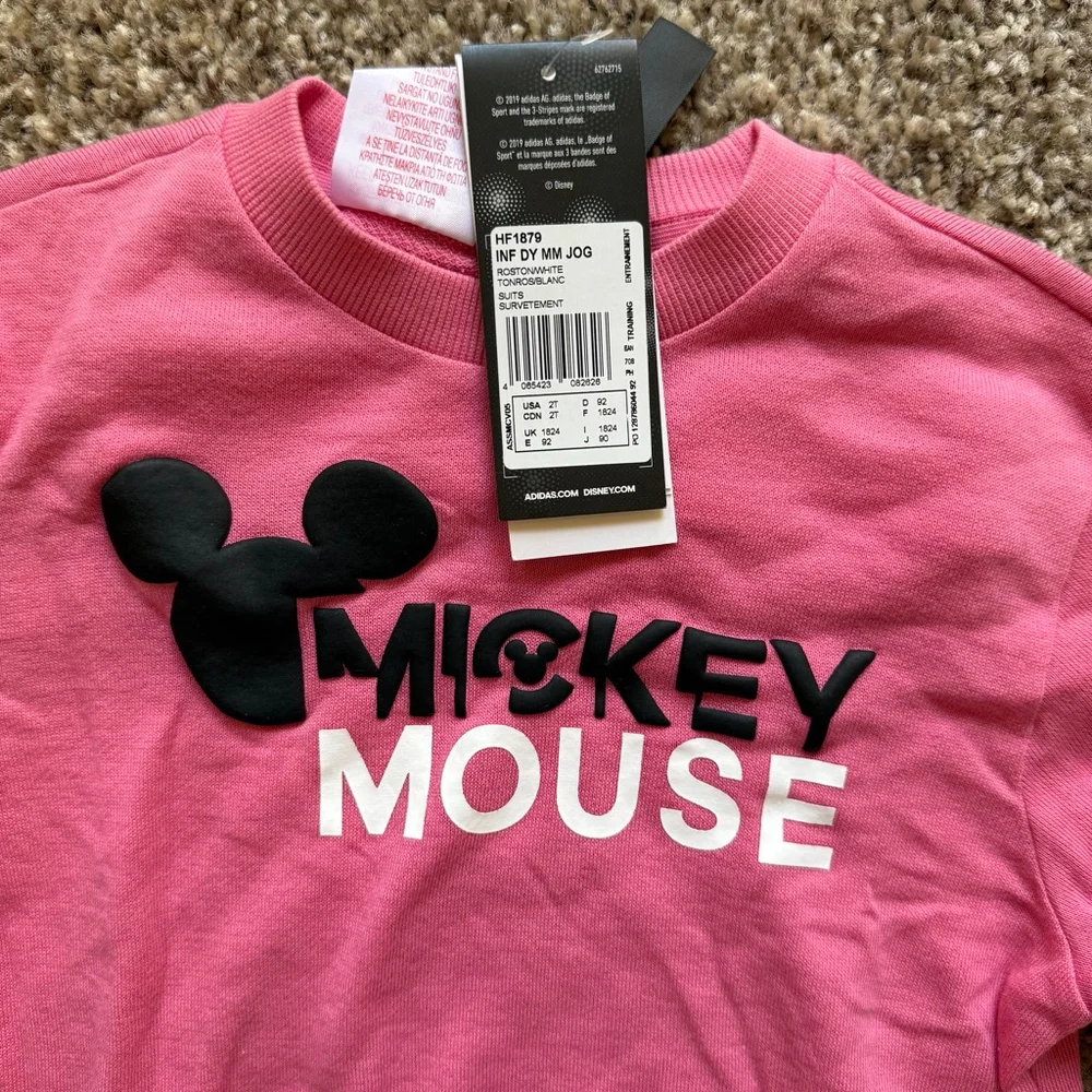 Adidas x Disney Mickey Mouse Sweatshirt And Sweatpants Set NWT Size 2T - Picture 4 of 5